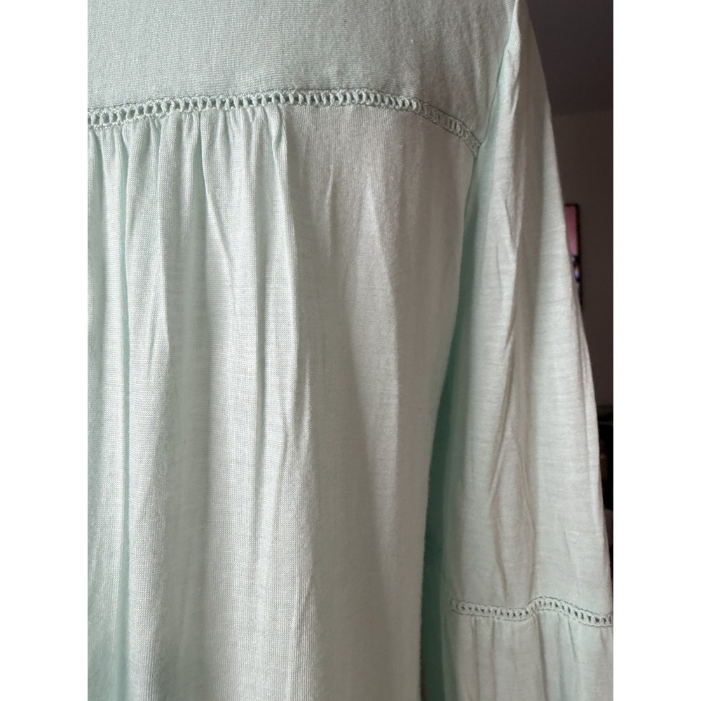 Flutter & Kick Maternity Tunic Mint Embroidered Lace Cotton Floral Cottagecore - Picture 3 of 8